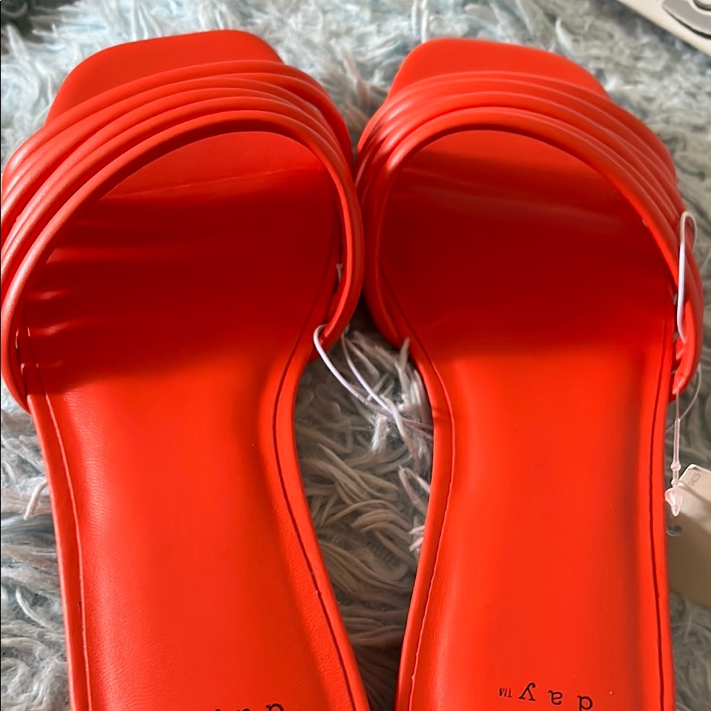 A New Day Orange Ribbed Slip-On Sandals - Picture 8 of 16